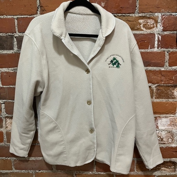 Michigan Jackets & Blazers - Grandma-core vintage 90s fleece button-up cardigan Porcupine Mountains size L/XL